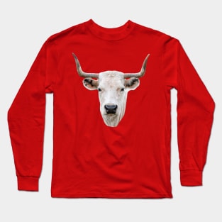 Striking head of a White Park Cow Long Sleeve T-Shirt